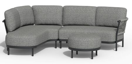 Tierra outdoor fresca lounge set charcoal rechts compleet