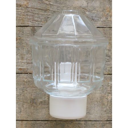 Wandlamp met glas hoekig wit
